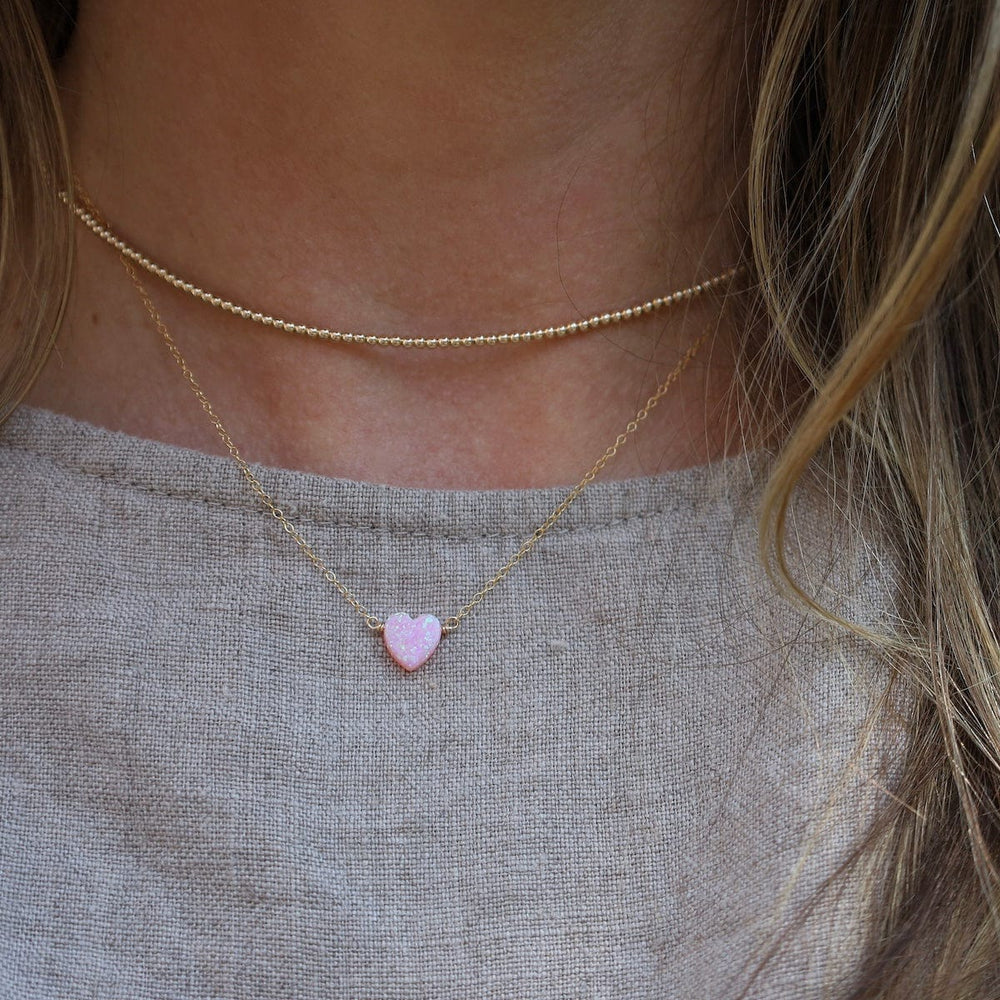 
                      
                        NKL-GF Pink Opal Heart Necklace
                      
                    