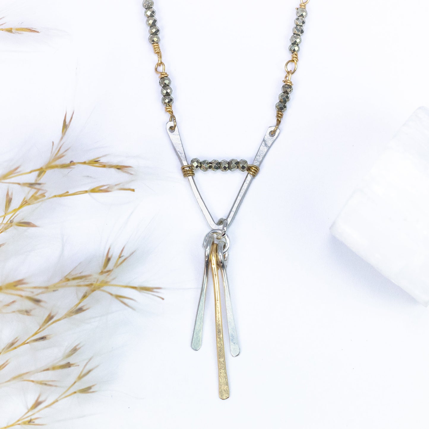 NKL-GF Pyrite Prism Necklace