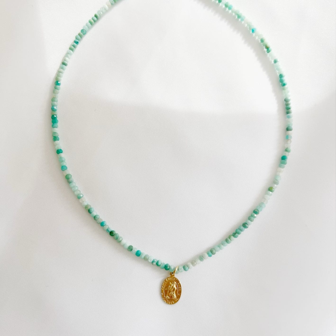 NKL-GF Roam Saint Christopher Beaded Choker Necklace
