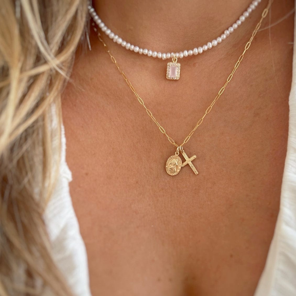 NKL-GF Saint Christopher Religious Charm Necklace