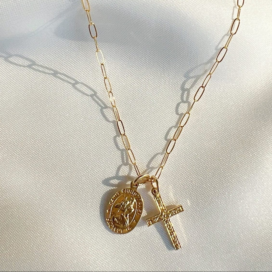 NKL-GF Saint Christopher Religious Charm Necklace