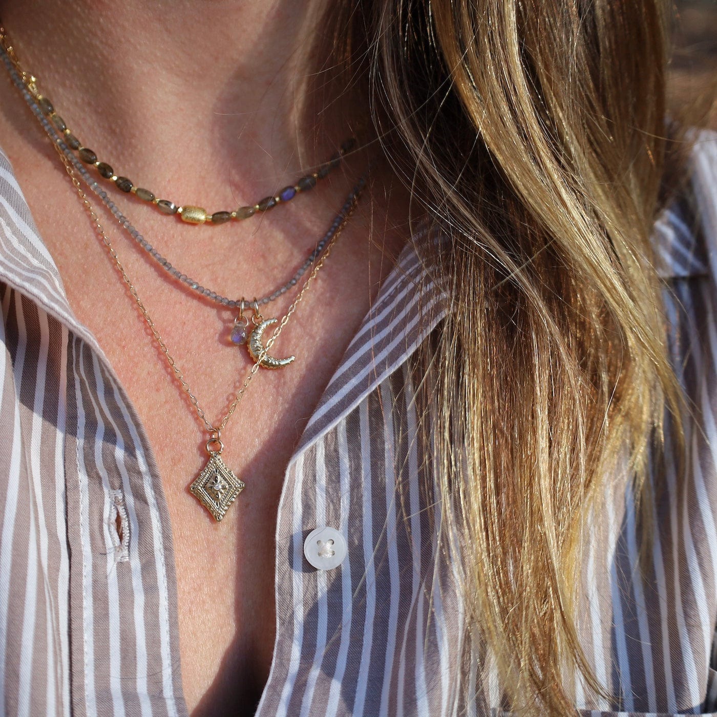 NKL-GF Selene Necklace with Labradorite