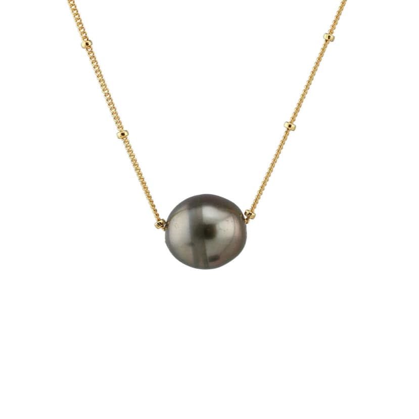 NKL-GF Single Grey Tahitian Pearl Necklace