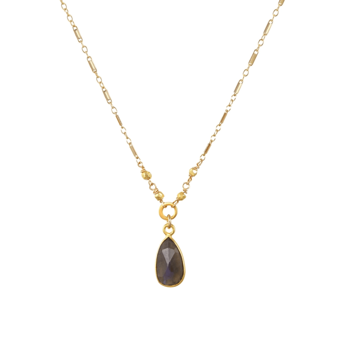 NKL-GF Small Teardrop Labradorite Necklace