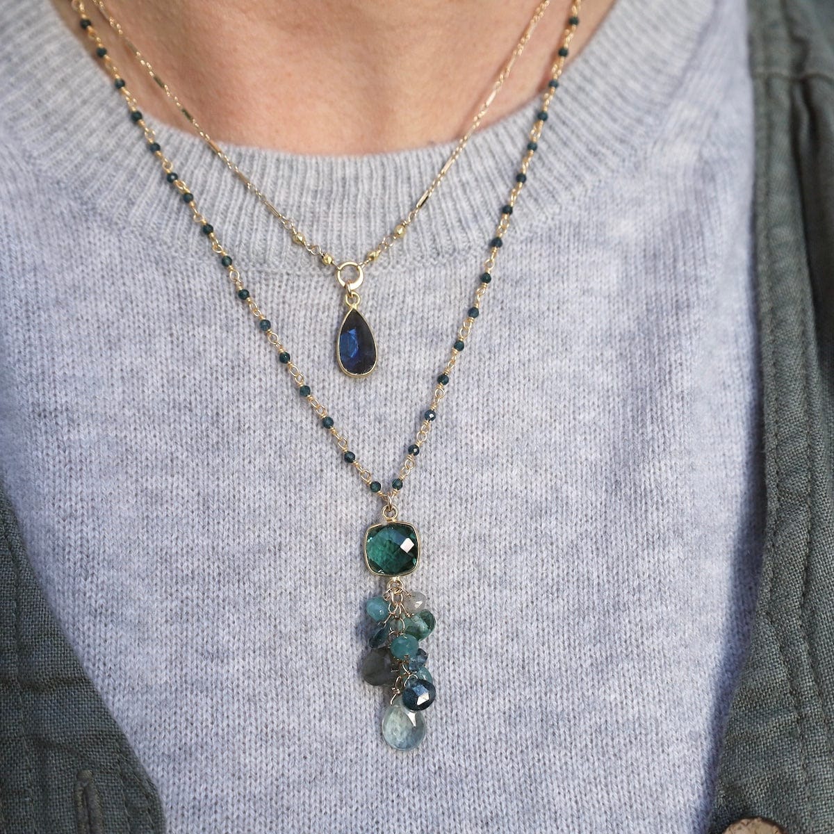 NKL-GF Small Teardrop Labradorite Necklace