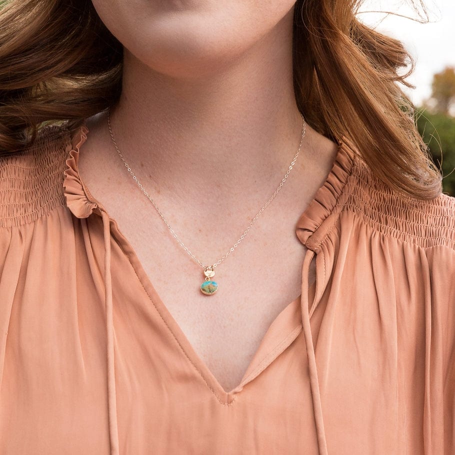 NKL-GF Small Turquoise Pendant Necklace