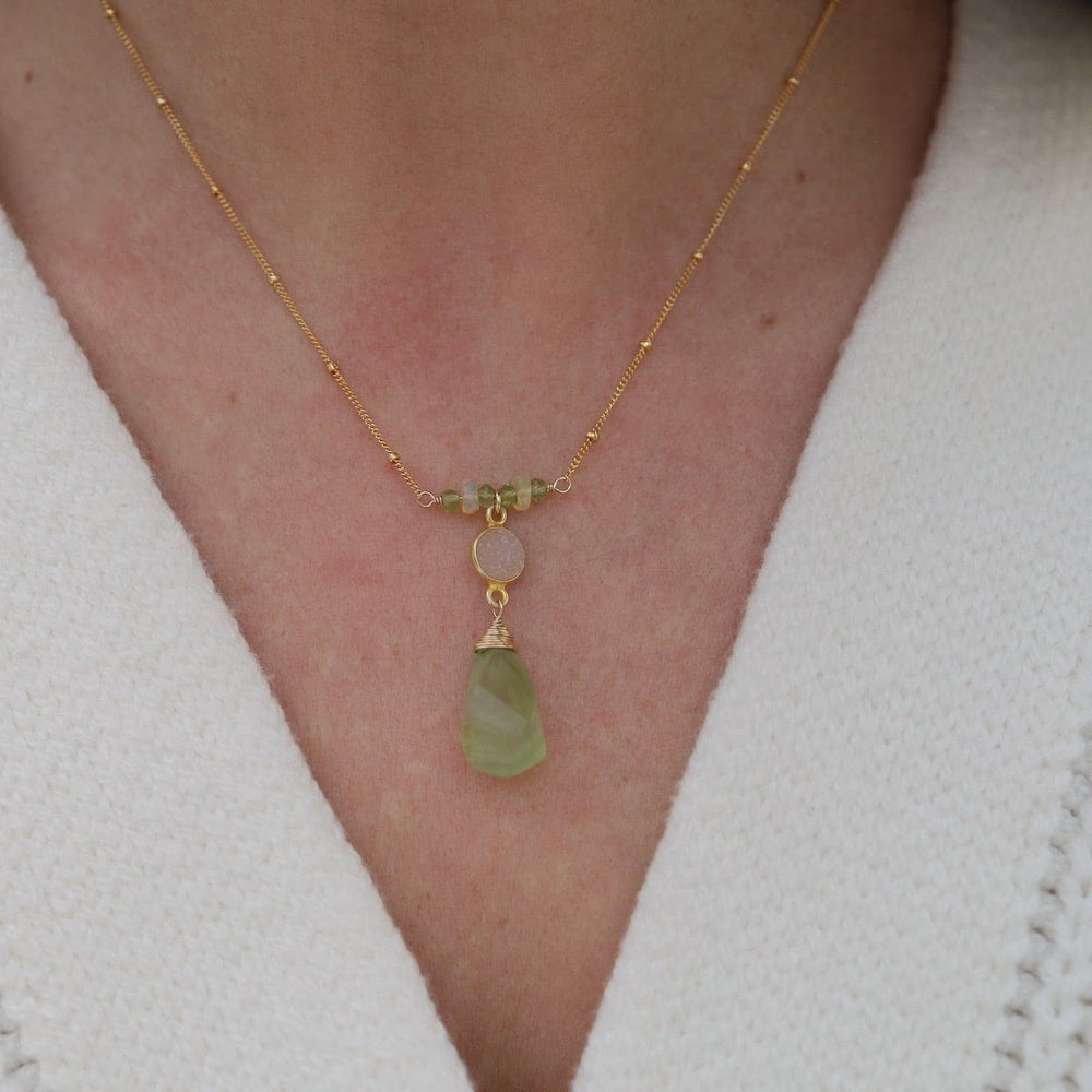 NKL-GF Spiral Prehnite Brio Necklace