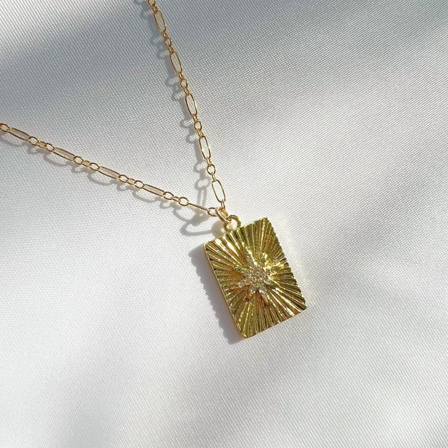 NKL-GF Starburst Pendant Necklace Gold Filled