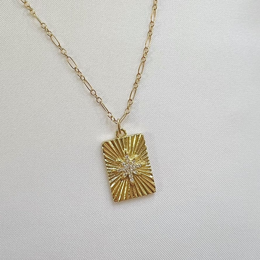 NKL-GF Starburst Pendant Necklace Gold Filled