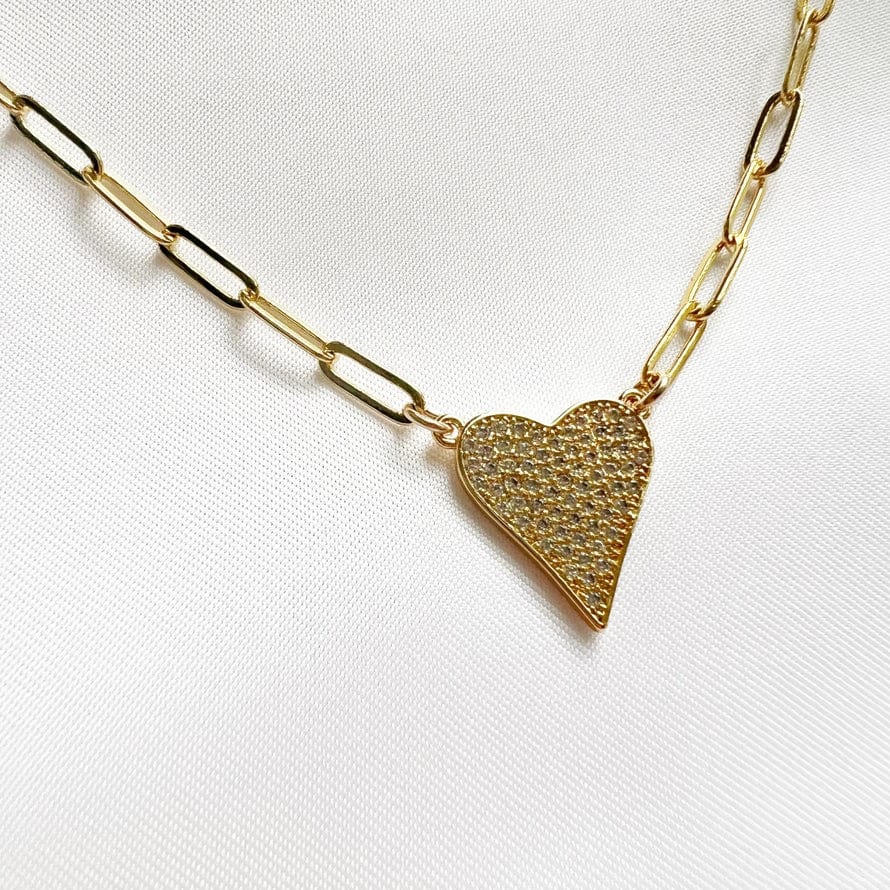 
                  
                    NKL-GF Stay True Pave Heart Paperclip Necklace Gold Fille
                  
                