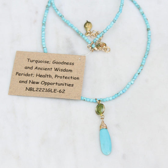 Load image into Gallery viewer, NKL-GF Strung Turquoise with Sleeping Beauty Turquoise Necklace
