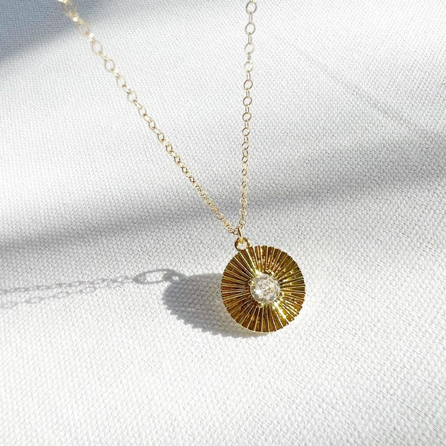 NKL-GF Sunburst Pendant Necklace Gold Filled