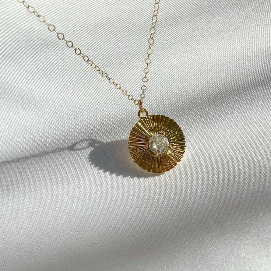 NKL-GF Sunburst Pendant Necklace Gold Filled
