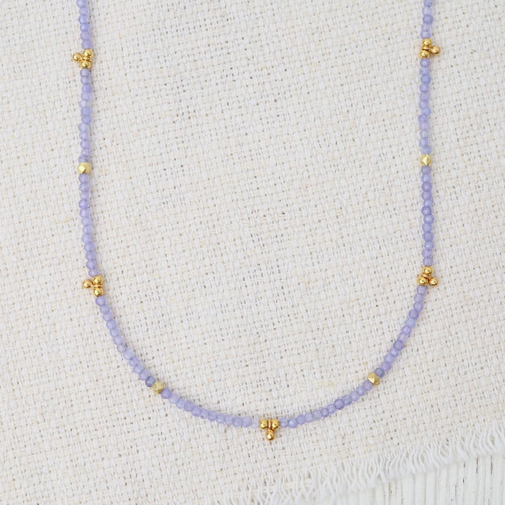 NKL-GF Tanzanite Tiny Gold Filled Ball Charms Necklace