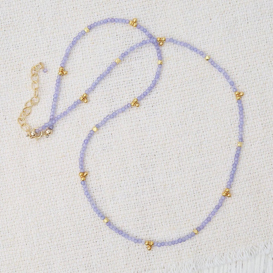 NKL-GF Tanzanite Tiny Gold Filled Ball Charms Necklace