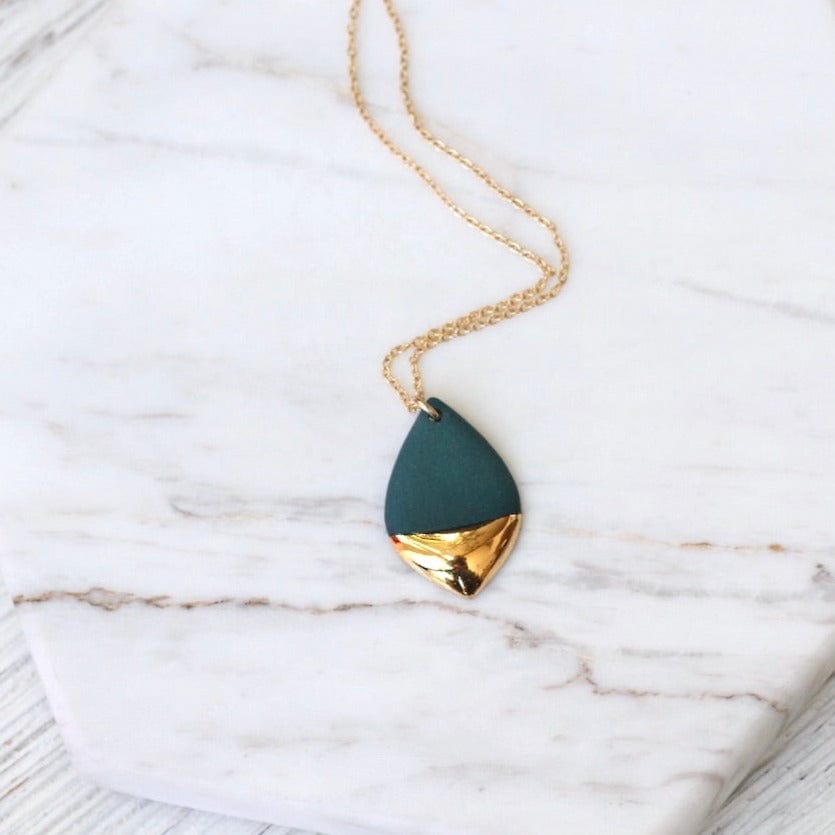 
                      
                        NKL-GF Teal Gold Dipped Marquise Necklace
                      
                    