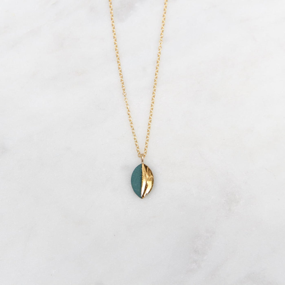 NKL-GF Teal Gold Dipped Mini Marquise Necklace