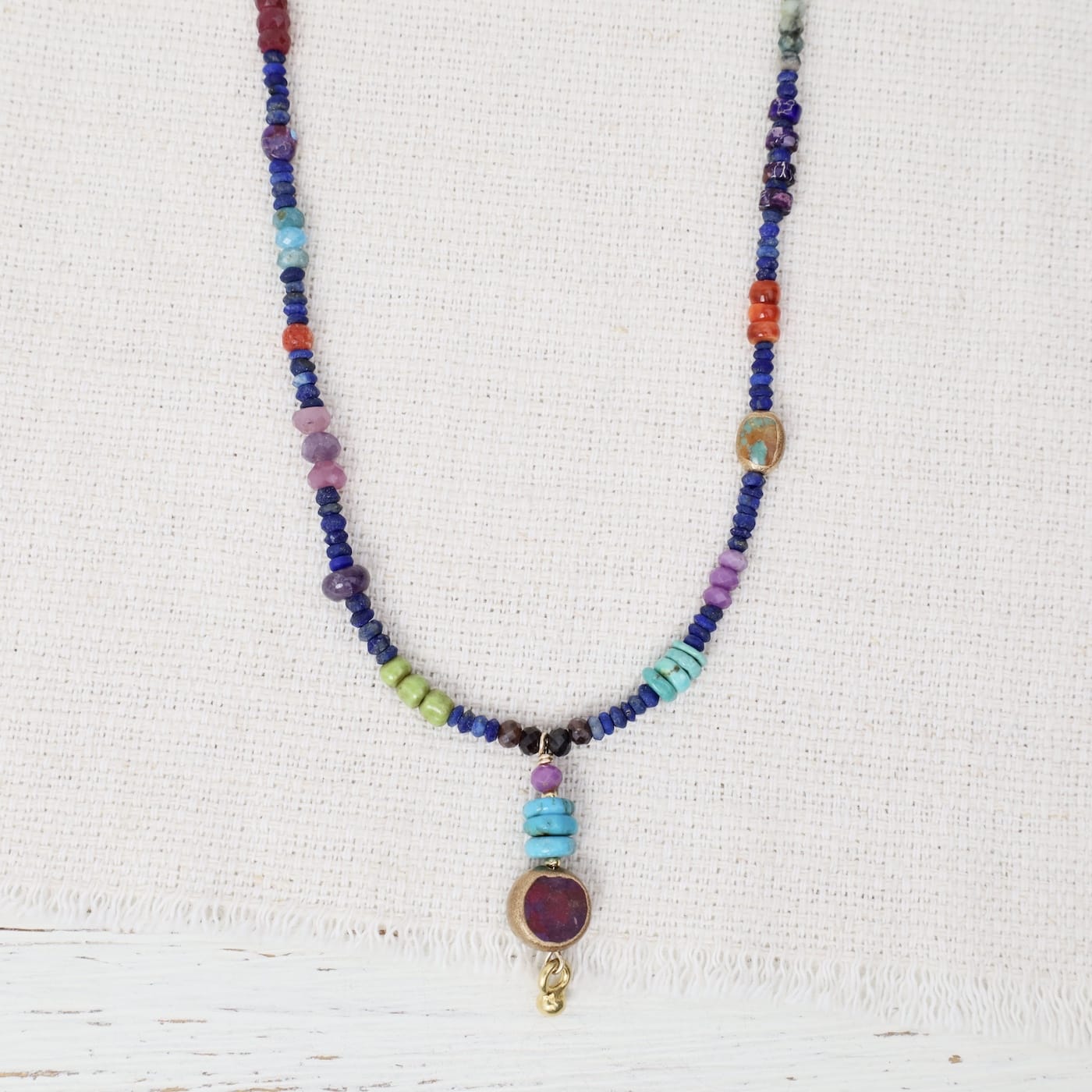 NKL-GF The Gillian Lapis Necklace with Tear Jerker Pendan