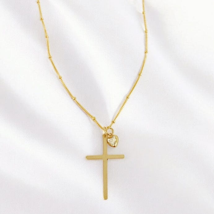 NKL-GF Theresa Charm Religious Cross Necklace