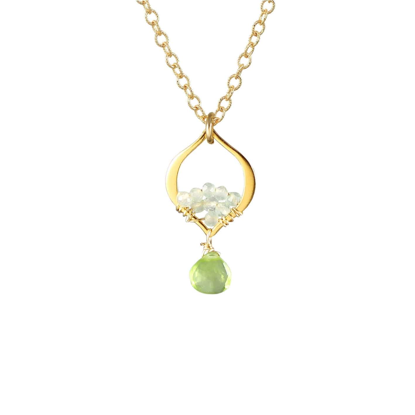 NKL-GF Tiny Arabesque Necklace with Peridot & Prehnite