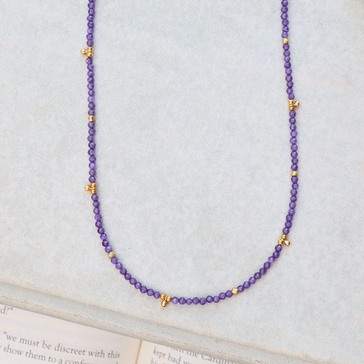 NKL-GF Tiny Ball Charm Necklace in Amethyst