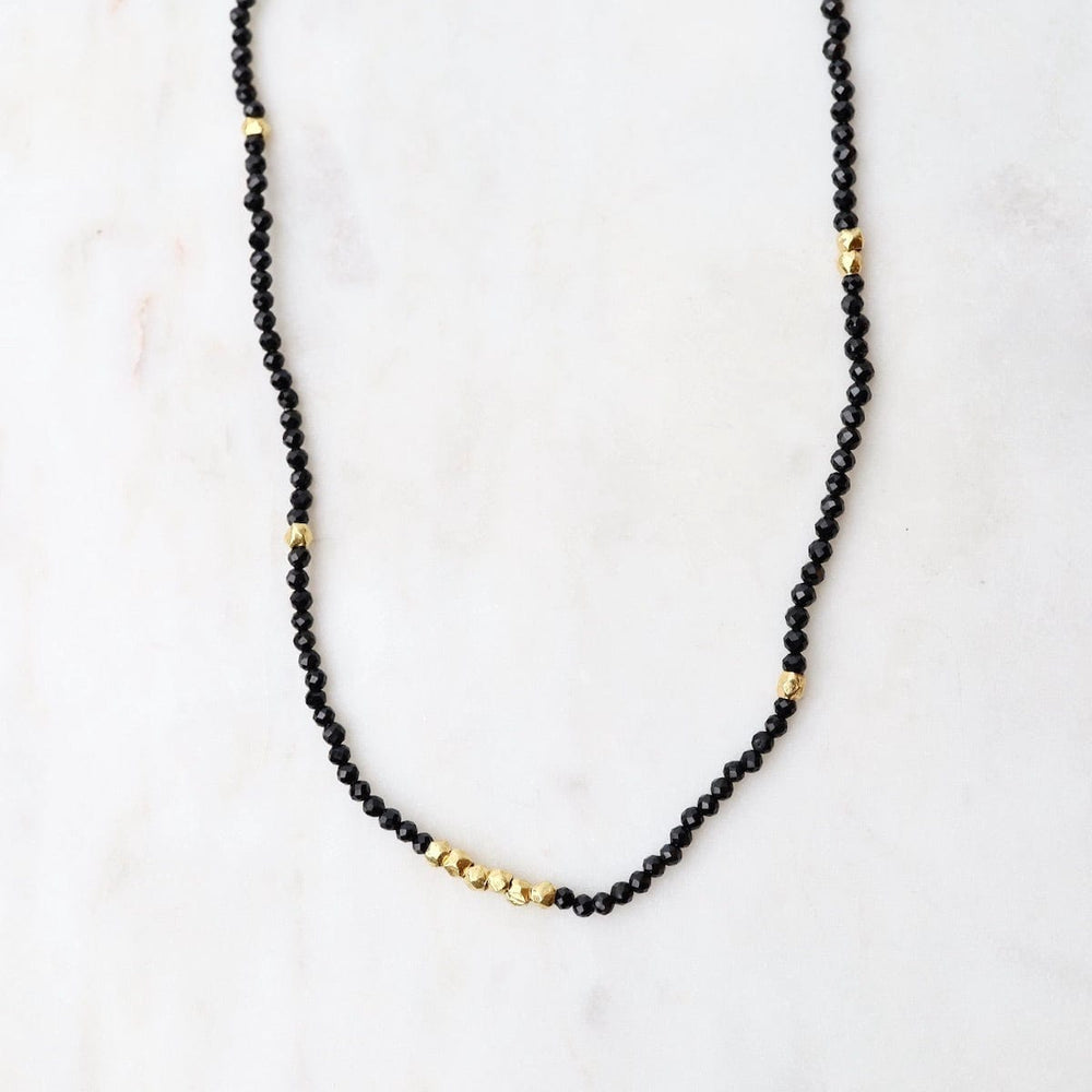 
                      
                        NKL-GF Tiny Black Spinel & Gold Nugget Beaded Necklace
                      
                    