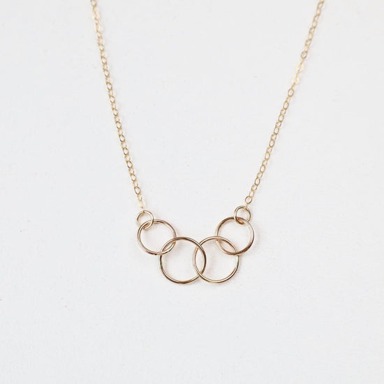 NKL-GF Tiny Connected Rings Necklace Gold Filled