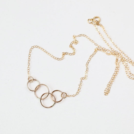 NKL-GF Tiny Connected Rings Necklace Gold Filled