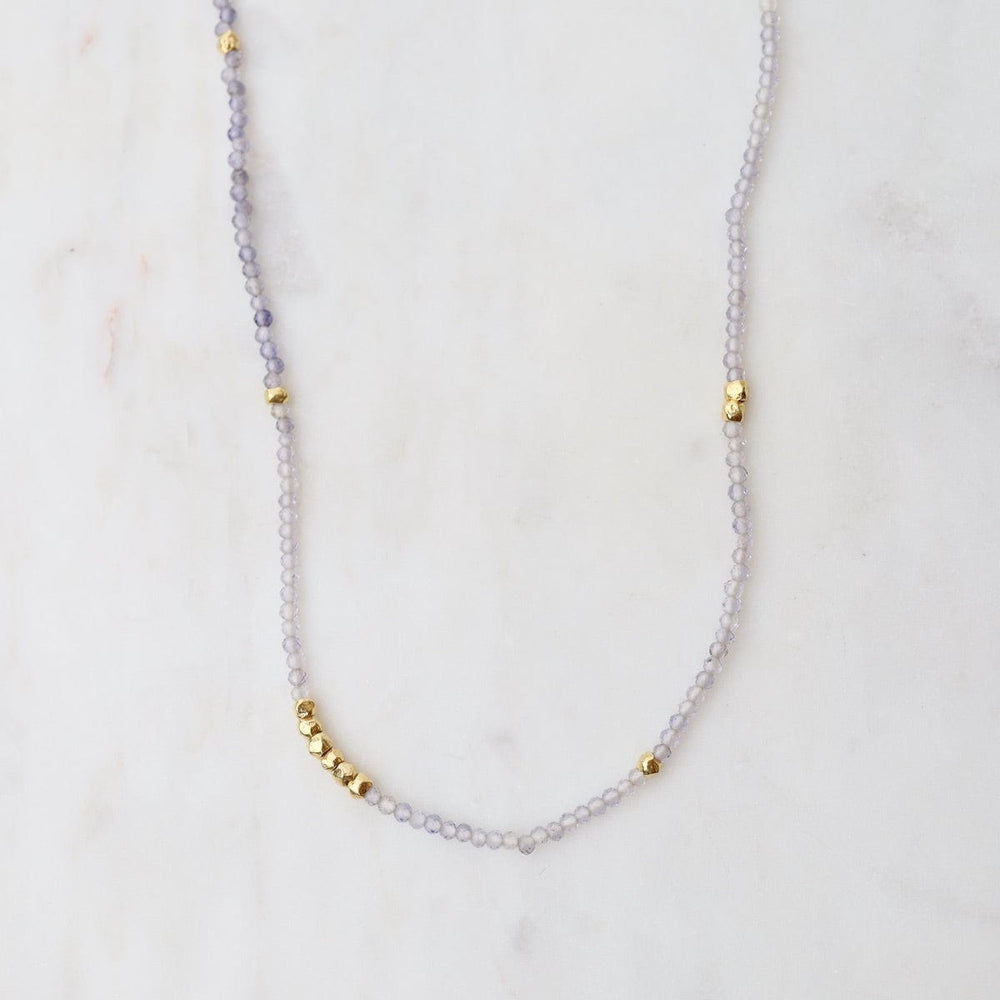 
                      
                        NKL-GF Tiny Iolite & Gold Nugget Beaded Necklace
                      
                    