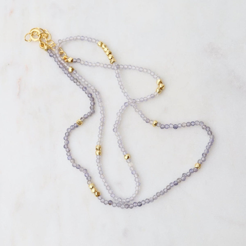 
                      
                        NKL-GF Tiny Iolite & Gold Nugget Beaded Necklace
                      
                    