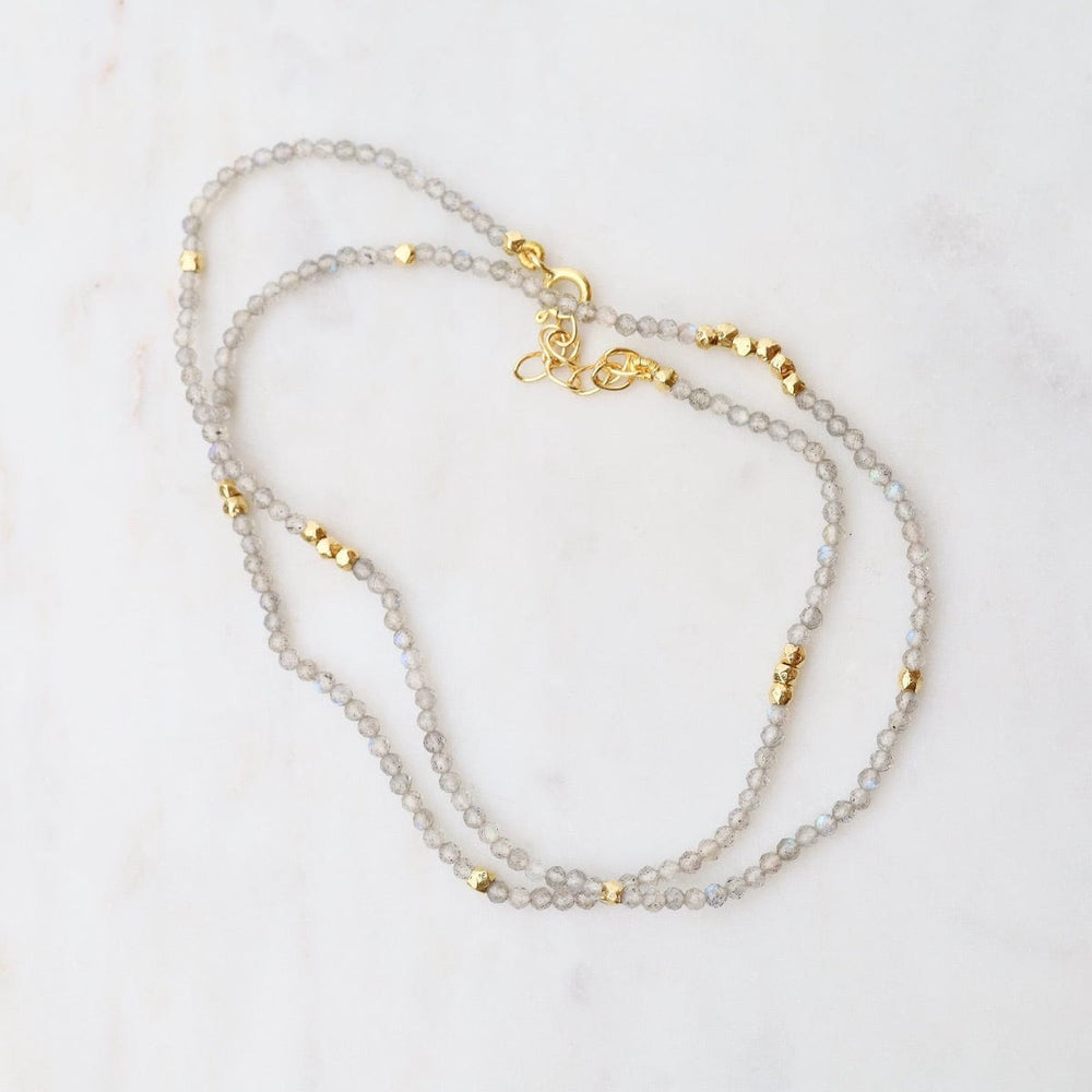 
                  
                    NKL-GF Tiny Labradorite & Gold Nugget Beaded Necklace
                  
                