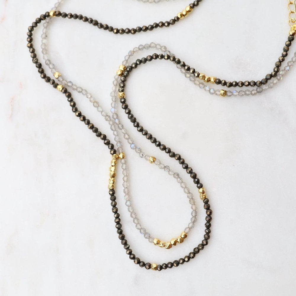 
                  
                    NKL-GF Tiny Labradorite & Gold Nugget Beaded Necklace
                  
                