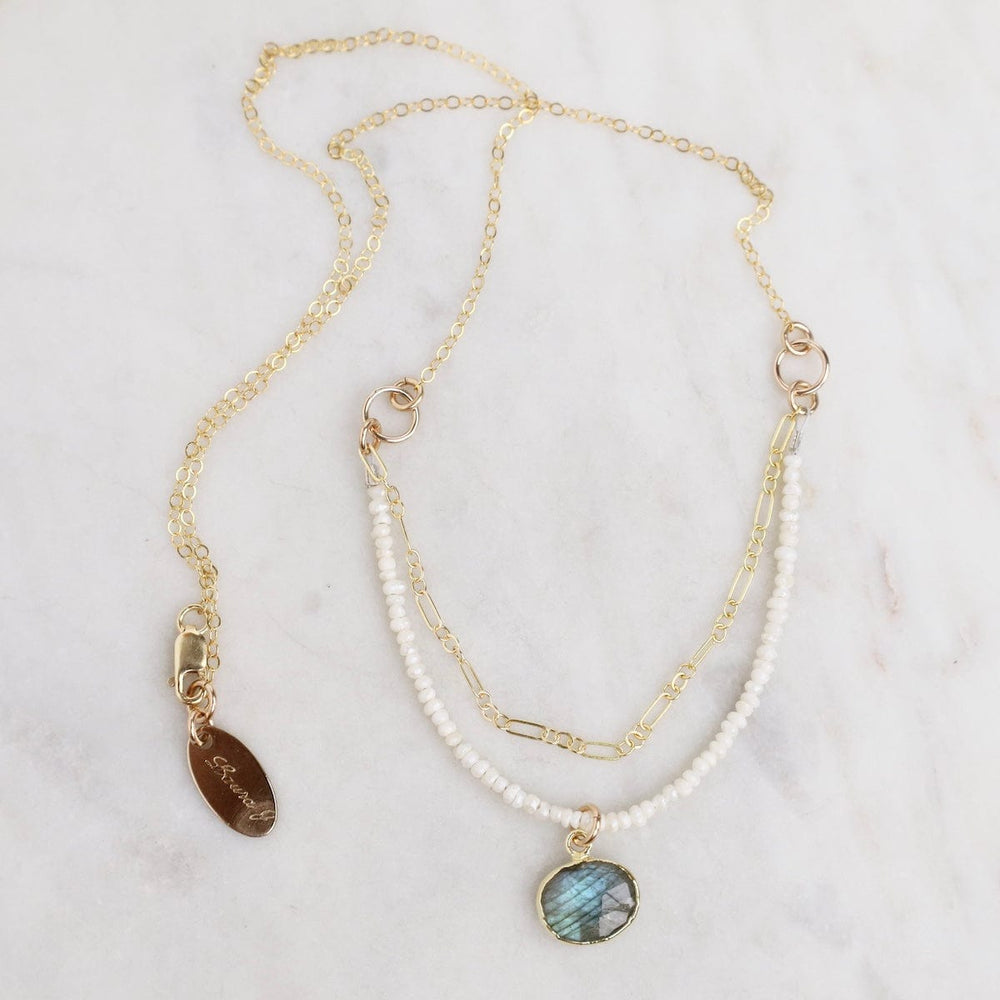 
                      
                        NKL-GF Tiny Pearl and Labradorite Necklace
                      
                    