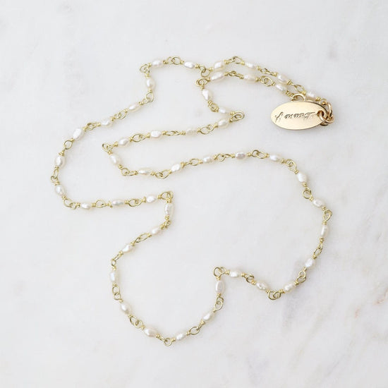NKL-GF Tiny Pearl Station Necklace