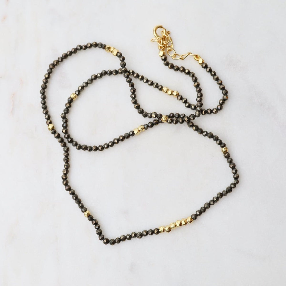 
                      
                        NKL-GF Tiny Pyrite & Gold Nugget Beaded Necklace
                      
                    