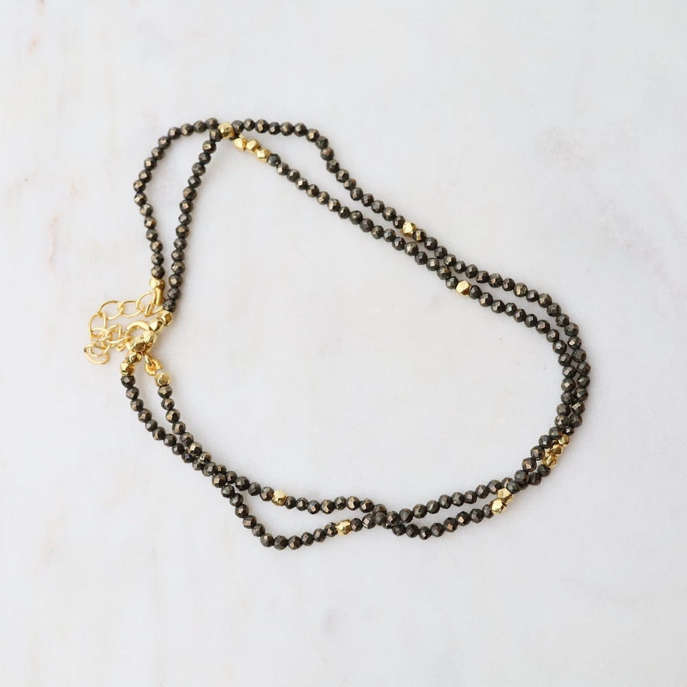 
                      
                        NKL-GF Tiny Pyrite & Gold Nugget Beaded Necklace
                      
                    