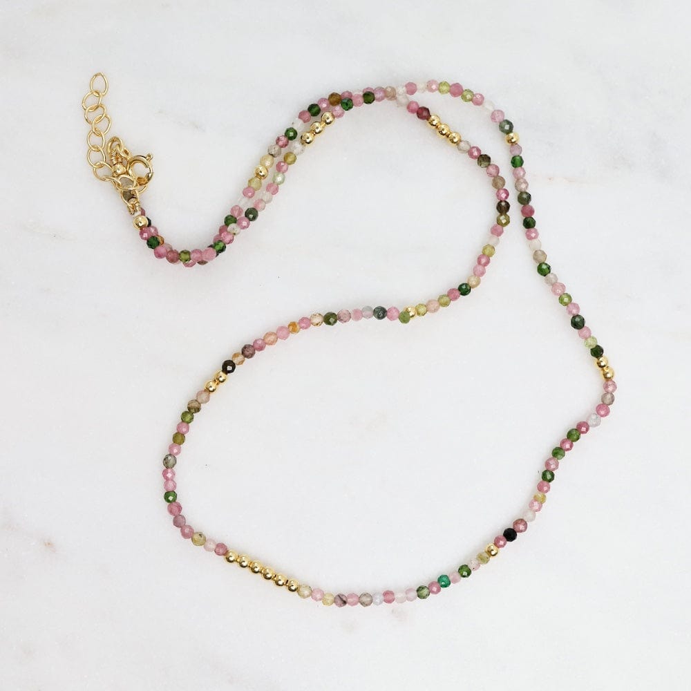 
                      
                        NKL-GF Tiny Semi-precious Stone & Gold Nugget Beaded Neck
                      
                    