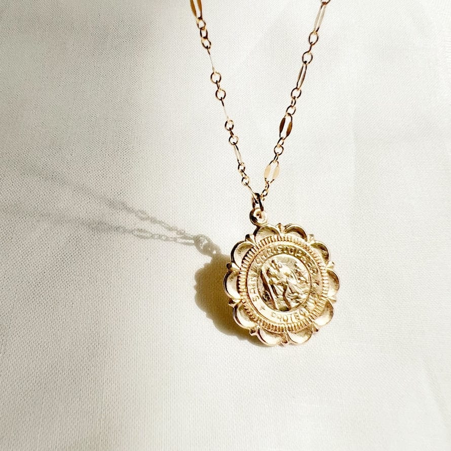 NKL-GF Traveler Saint Christopher Necklace Gold Filled