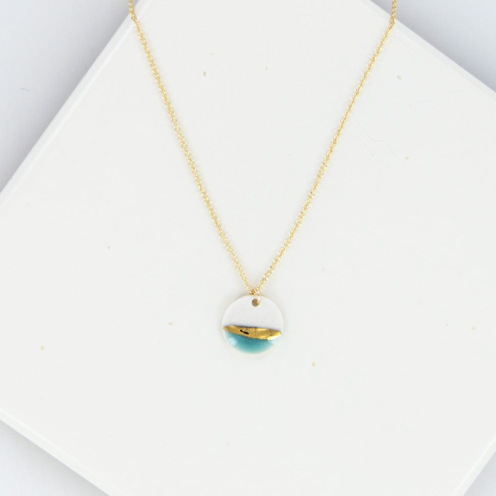 
                  
                    NKL-GF Turquoise Gold Striped Circle Necklace
                  
                