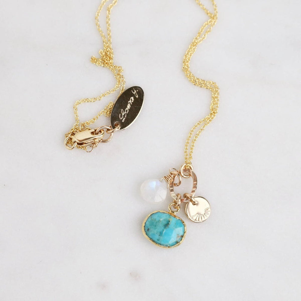 
                      
                        NKL-GF Turquoise & Moonstone Charm Necklace
                      
                    