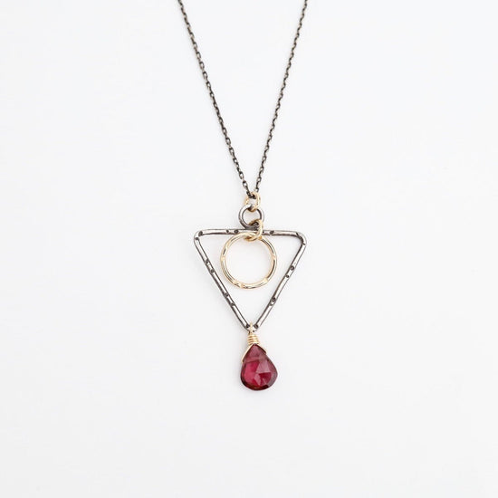 Load image into Gallery viewer, NKL-GF Two Tone Garnet Pendant
