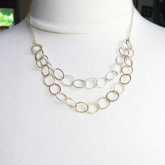 NKL-GF Two Tone Layered Loop Necklace