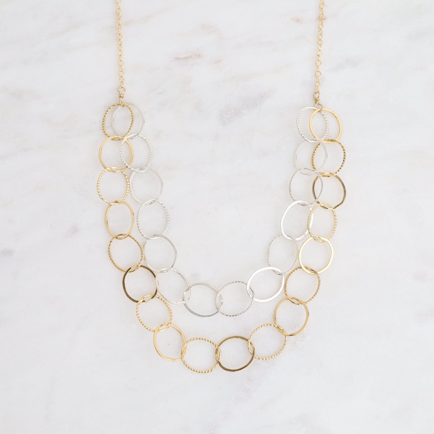 Load image into Gallery viewer, NKL-GF Two Tone Layered Loop Necklace
