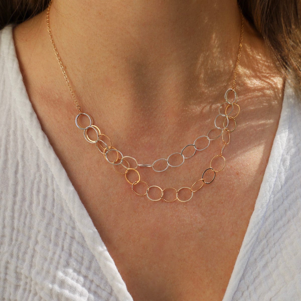 NKL-GF Two Tone Layered Loop Necklace