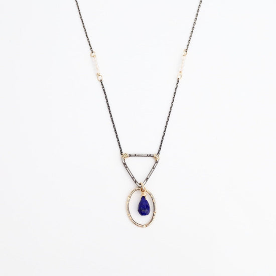 Load image into Gallery viewer, NKL-GF Two Tone Moonstone and Lapis Pendant
