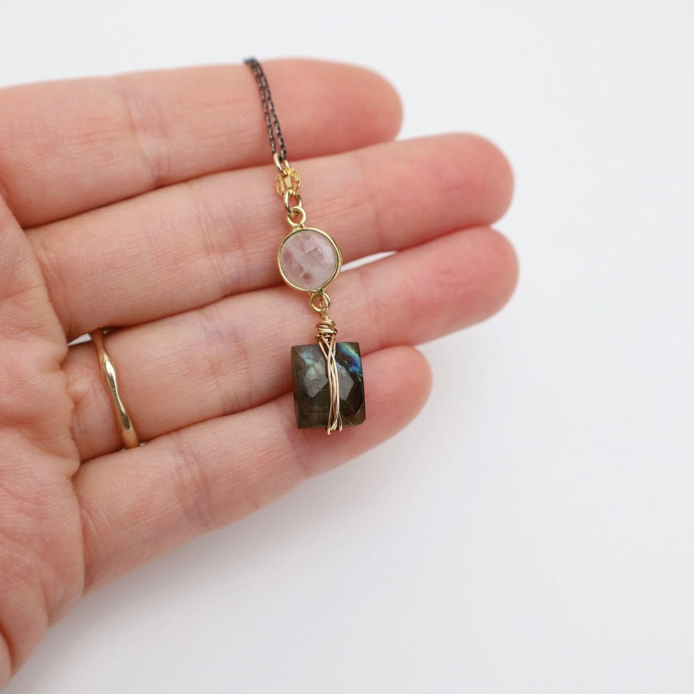 
                  
                    NKL-GF Two Tone Moonstone & Labradorite Rectangle Necklace
                  
                