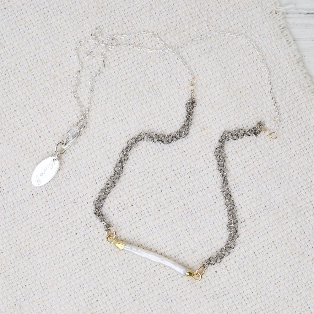 
                  
                    NKL-GF Two Tone Necklace with Biwa Pearl
                  
                