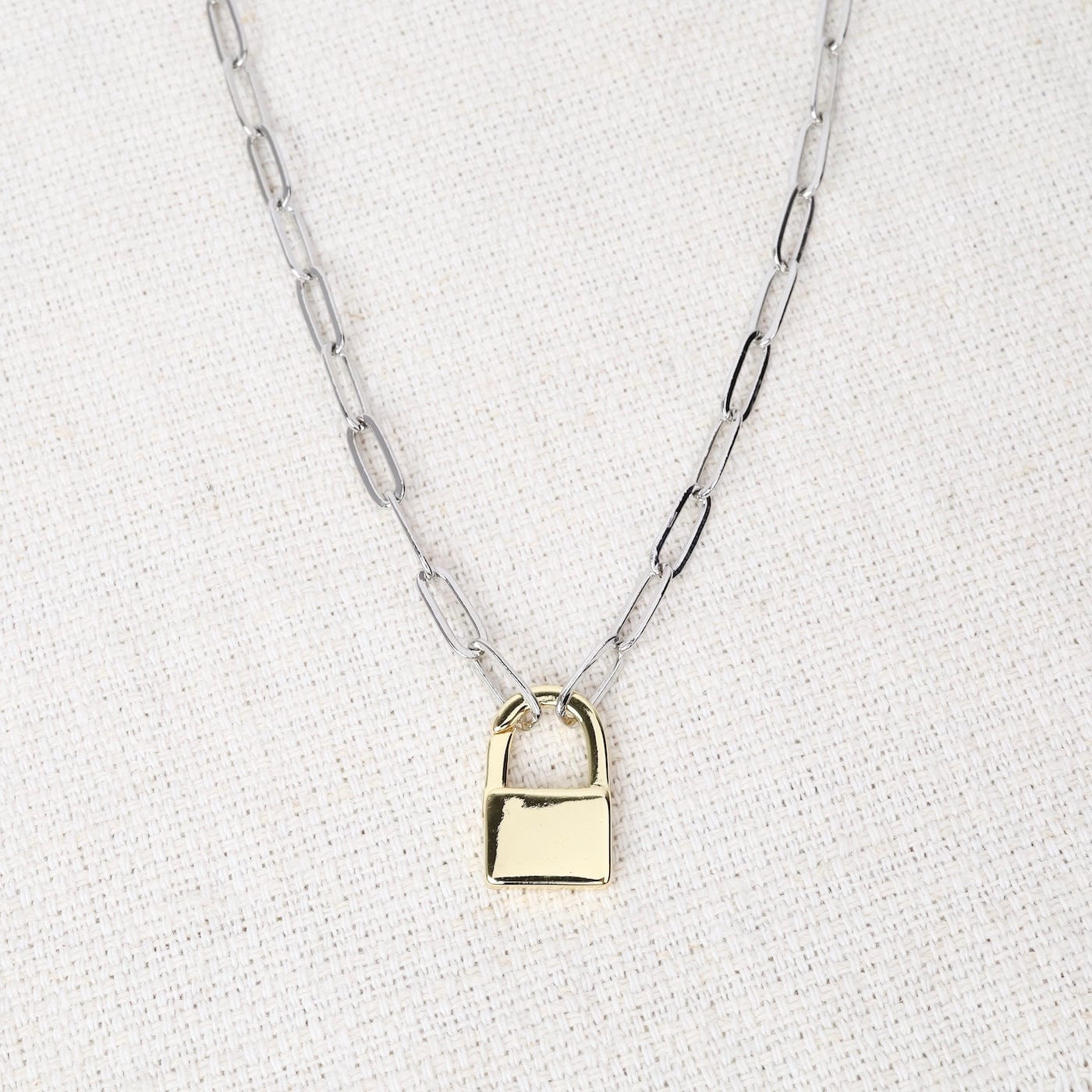 NKL-GF Two Tone Padlock Necklace