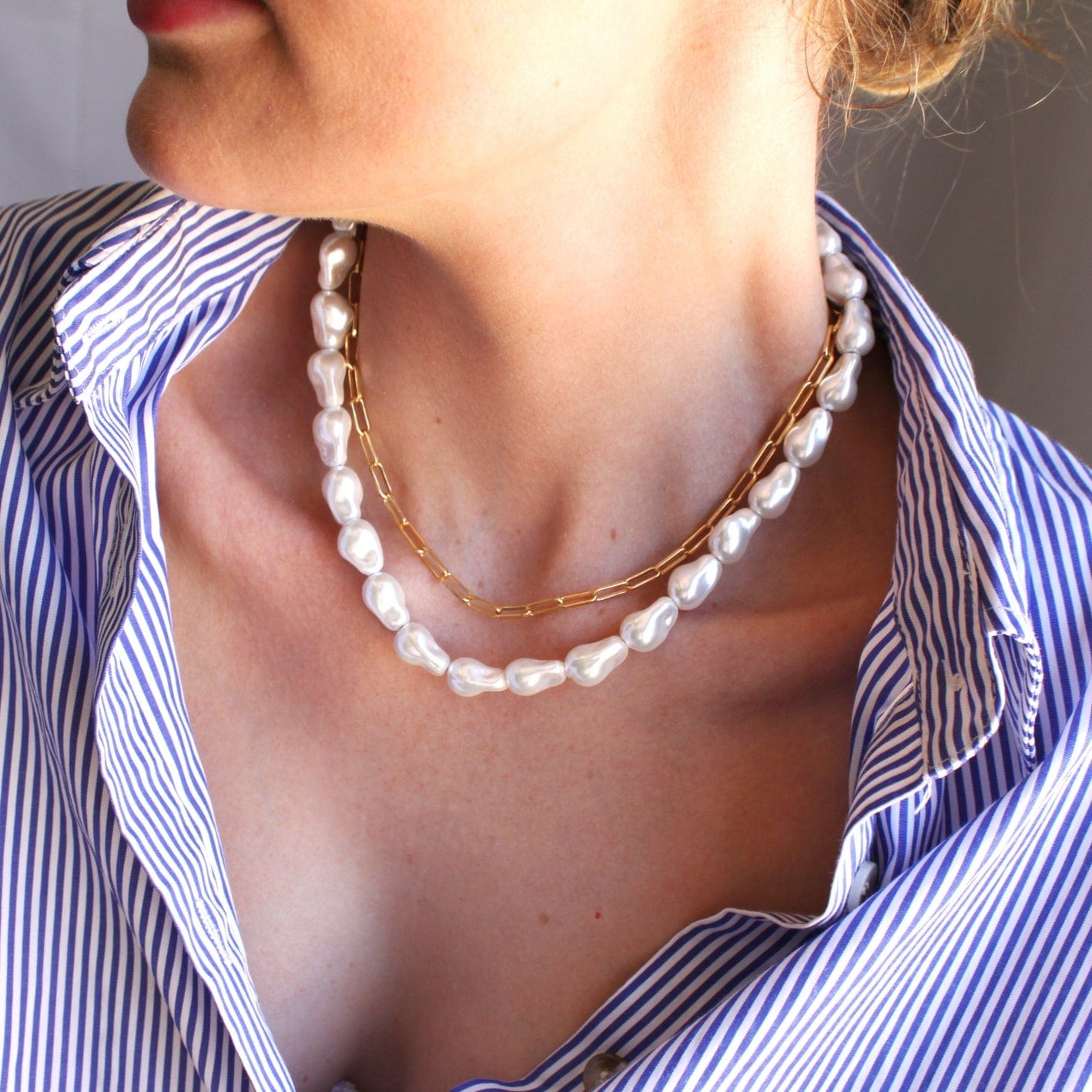 NKL-GF Whispering Dunes Shell Pearl Necklace