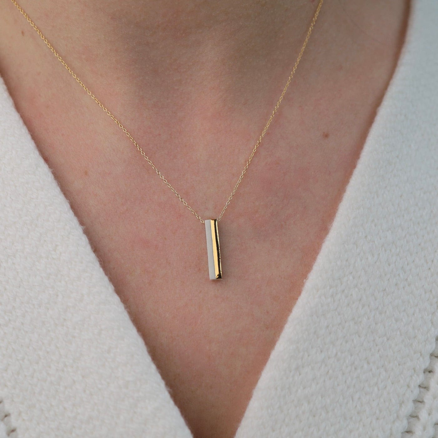 NKL-GF White Bar 2 Necklace